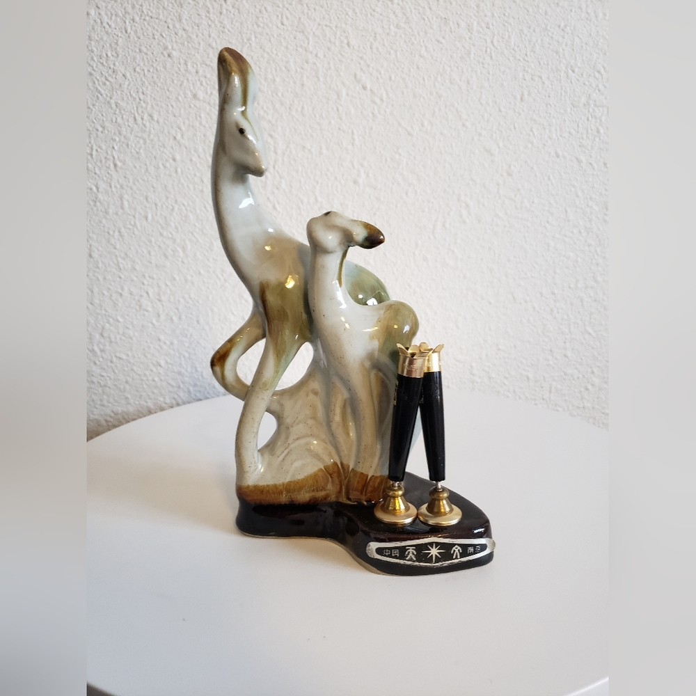 Vintage Rare Ceramic Desk Pen Holder Set 1970s #